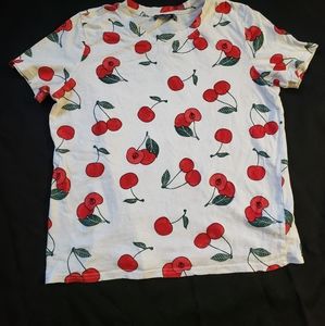 White T-shirt with cherries